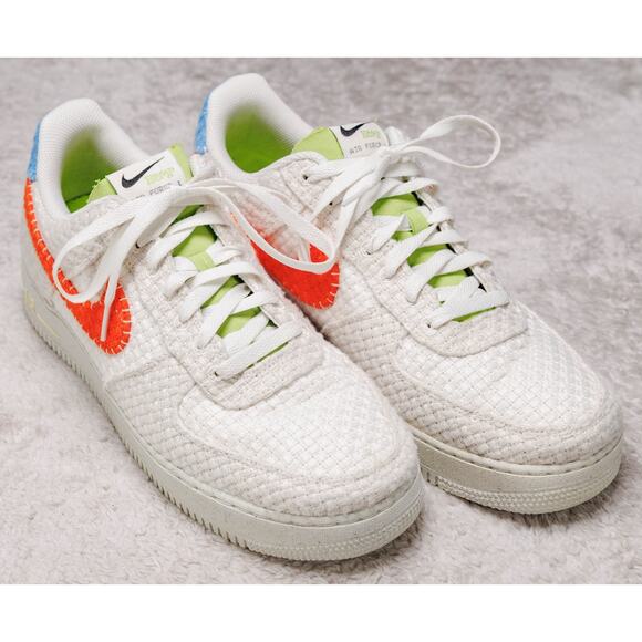 Nike Air Force 1 Low 07 Next Nature Hemp Team Orange Sail Sneakers Mens Size 11 - Picture 1 of 16